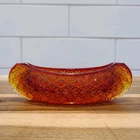 Vtg Fenton Glass Amberina Canoe Daisy Button Pattern GLOWS Red Trinket Dish 6.5"
