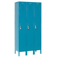 1-Tier 3 Door Locker 12"Wx12"Dx60"H Blue Assembled