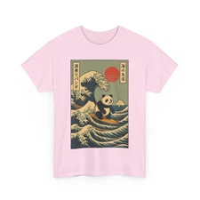 Japan Surfing Panda Kawaii Anime Great Wave Shirt Panda Surfing Japanese T-Shirt