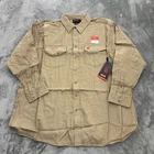 Ariat FR Work Shirt Mens 3XL Flame Resistant CAT2 Pearl Snap Khaki Tan Brown LS
