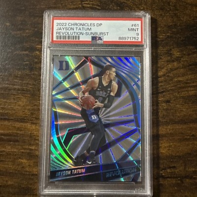 2022-23 Chronicles Revolution draft picks Jayson Tatum #61 sunburst  /75 PSA 9