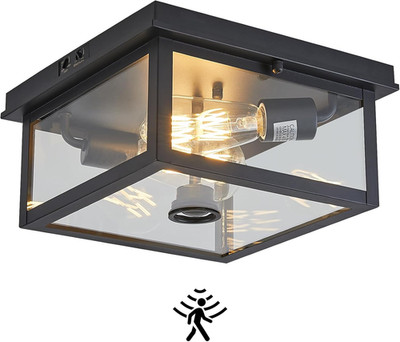 Adjustable Motion Sensor Ceiling Light Fixture Outdoor Modern Design of Squares
