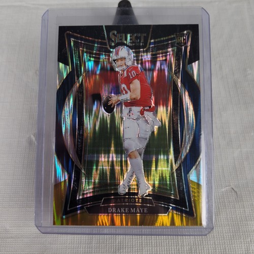 2024 Panini Select Concourse - Drake Maye #27 - Black & Gold Shock Prizm