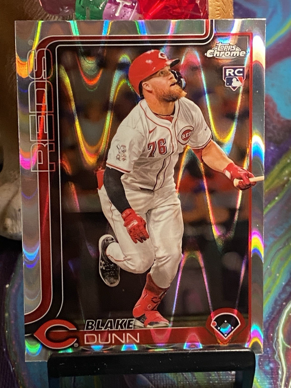 2025 Topps Chrome #161 Blake Dunn RAYWAVE REFRACTOR RC Cincinnati Reds Rookie