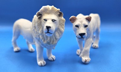  White Lion Lioness Figure Toy Grift Child Plastic Figura León Leona  Blanco 223