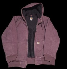 Carhartt Hooded Insulated Canvas Jacket Purple Unisex Kids L 12/14 