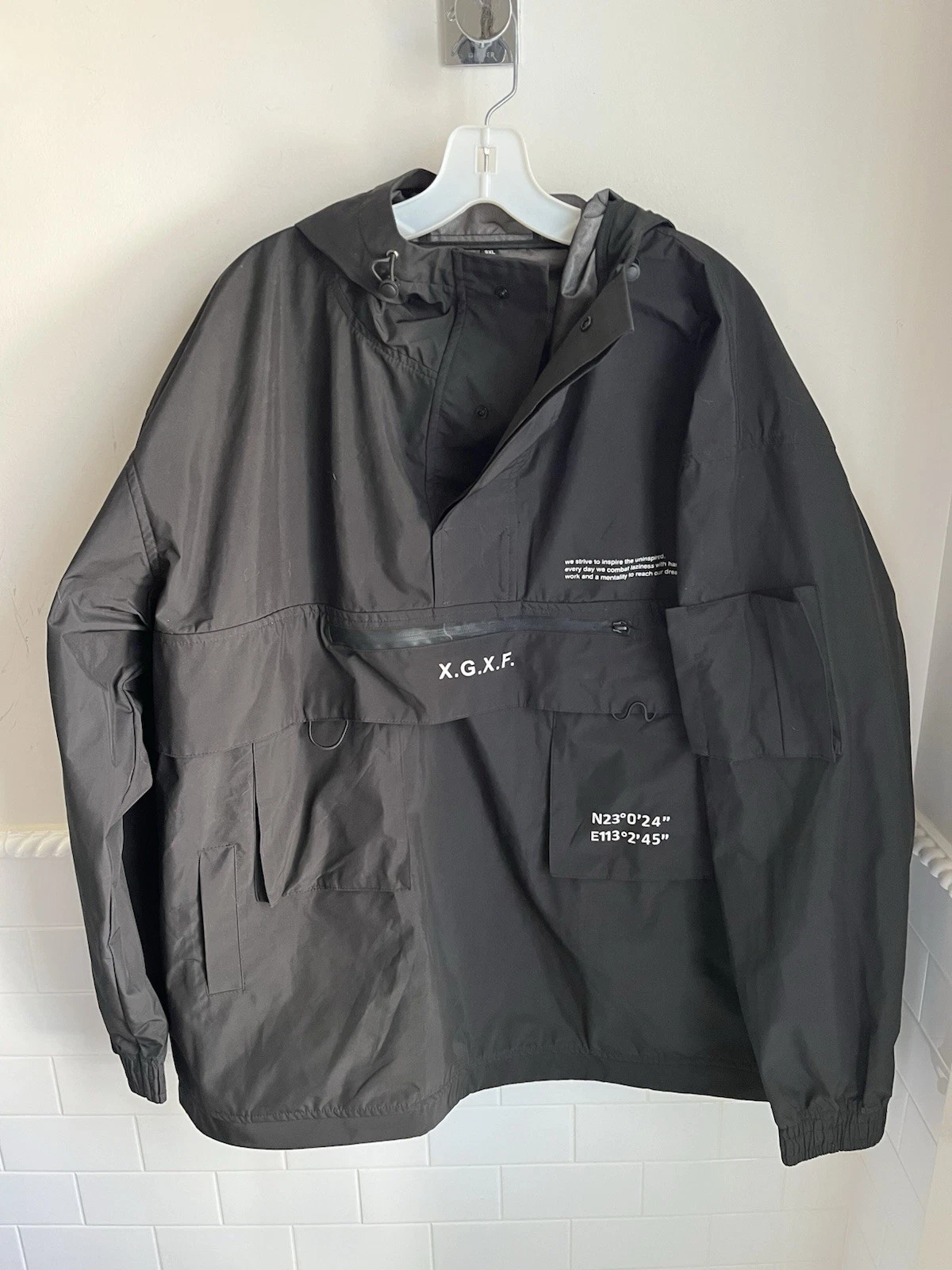 Nev Studio XGXF Men’s Jacket Military Gorpcore Army Streetwear Hooded Sz 3XL