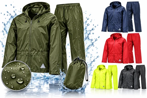 Waterproof Jacket/Trouser Suit Raincoat in Carry Bag Result Various Colours