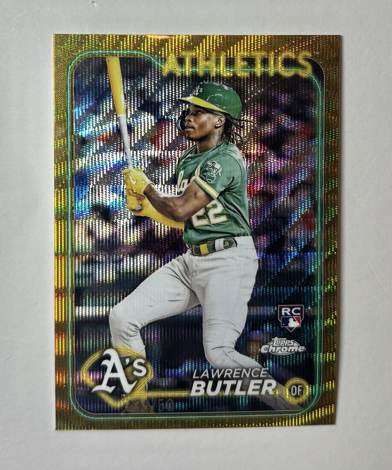 2024 Topps Chrome Lawrence Butler #5 Gold Wave Refractor Rookie /50 (RC)