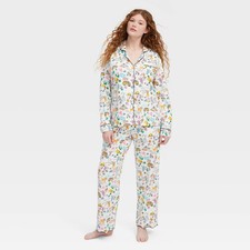 Women's Roadtrip Long Sleeves and Pants Pajama Set Blue/Yellow/Pink -
