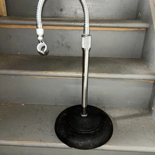 Vintage ATLAS SOUND Adjustable Mic Stand Cast Iron Base & Gooseneck Clip #2