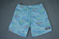 Vineyard Vines Swim Shorts Mens XS Island Fish Print Drawstring 7" Lined