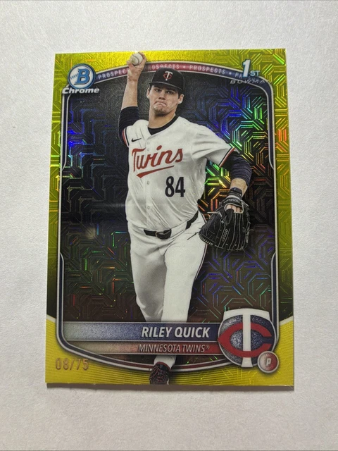 2025 Bowman Draft RILEY QUICK #BDC-23 Yellow Mojo Refractor /75 Twins