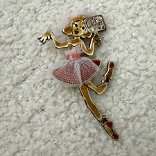 Multicolor Enamel & Fabric Ballerina Dancer T...