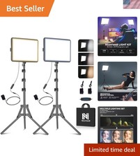 Dimmable 25W LED Video Lighting Kit - Adjustable Color Temp  Tripod Stand