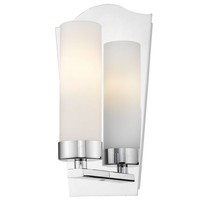 Wandleuchte Glas Metall E14 23,3 Cm Hoch Chrom Weiß Vintage Design Wand Lampe