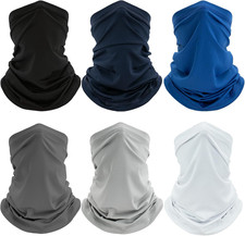 6 Pack Neck Gaiter, UV Protection Cooling Breathable Face Mask, Hiking Scarf