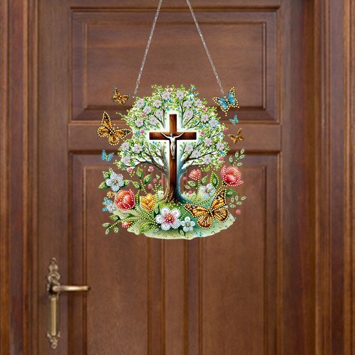 Acrílico 2D Plano Hágalo Usted Mismo Árbol de la Vida Fe Diamante Arte Colgante Pared Puerta Decoración - Imagen 5 de 10