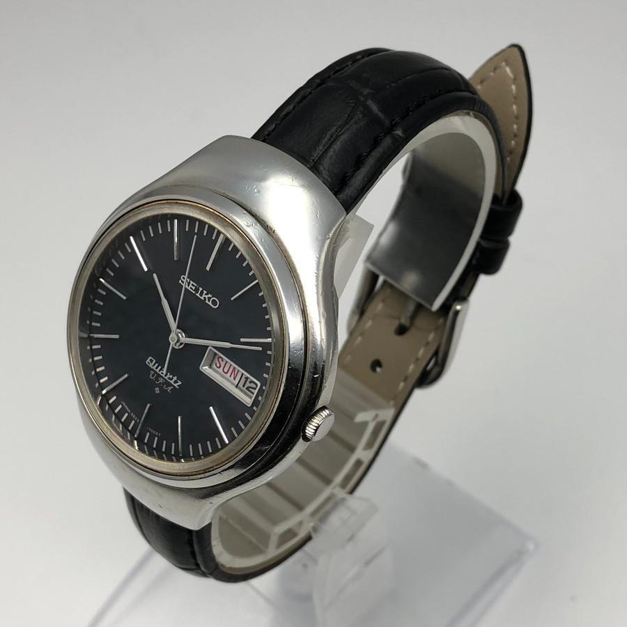 Seiko V.F.A 3823-7001 Vintage Day Date Black Silver Round Seiko V.F.A 3823-7001 Vintage Day Date Black Silver Round