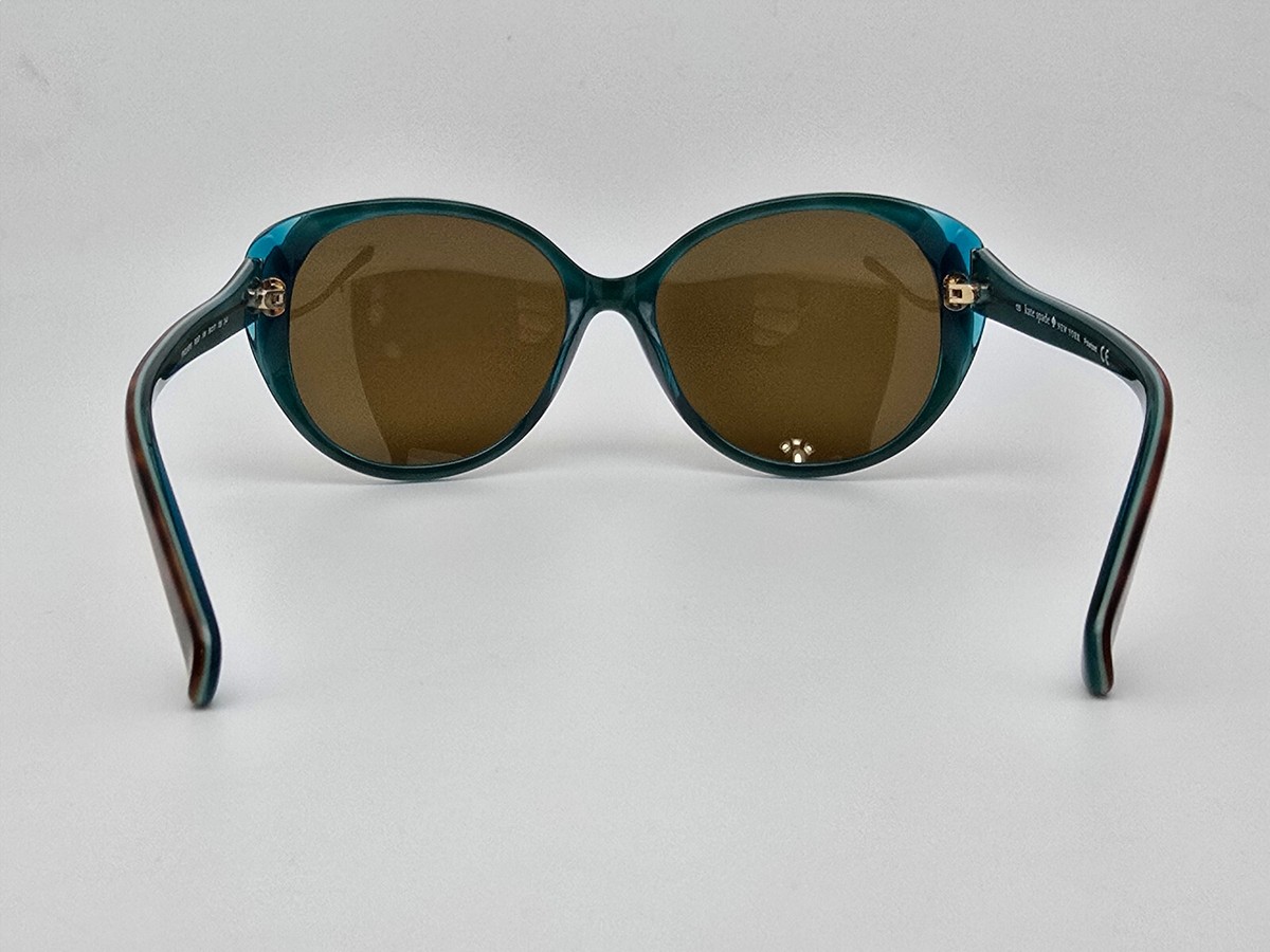 Kate Spade Finola Havana Teal Frame Polarized Dark Brown Lens Sunglasses w/ Case Kate Spade Finola Havana Teal Frame Polarized Dark Brown  main image 3