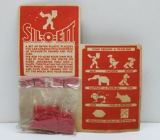 Vintage MAR SIL-O-ETT Silhouette Trace Tracing Stencil Puzzle Game, Shapes, RARE