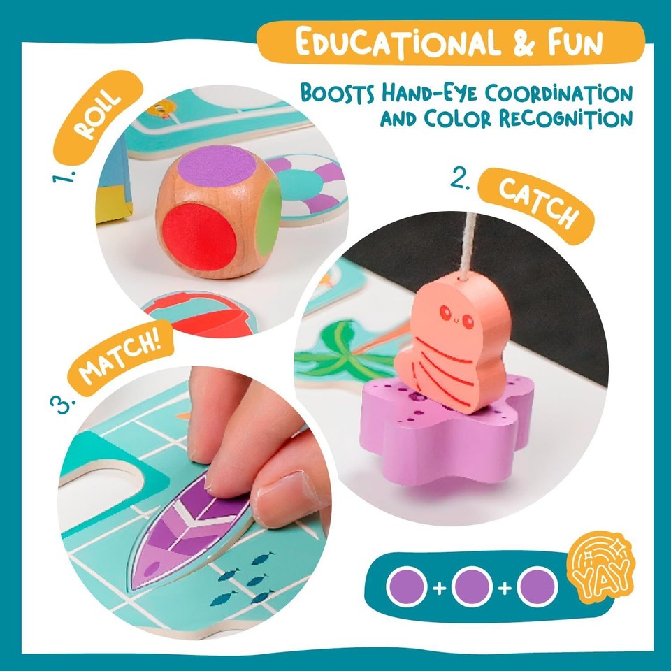 Nene Toys Fishing Game with Matching Puzzle for Kids 2 3 Years