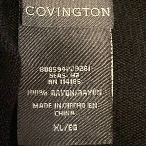 Covington cardigan sweater cascade draped open front Black and gray boarder XL - Picture 7 of 12