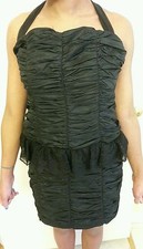 NWT BLACK RUCHED DRESS by TITI GIRL BOUTIQUE (Size L)