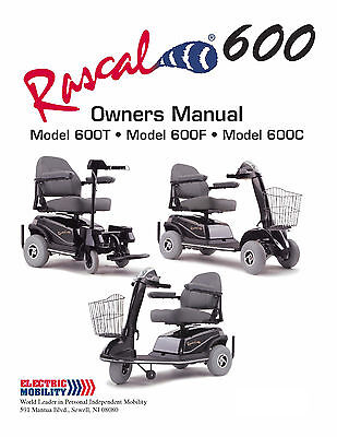 OWNER'S MANUAL - Rascal Scooter 600 | eBay