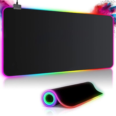 Gaming Mauspad RGB Mousepad 800x300mm XXL LED Farben Wasserdicht Computer F144