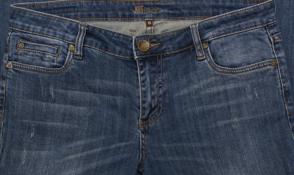 Kut From The Kloth Straight Leg Jeans Distressed w/Leg Patch Womens Size 10 X 31 - Image 4 of 4