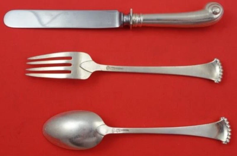 Onslow от Tuttle младший набор из 3 ножей из чистого серебра вилка ложка реликвия - Изображение 2 из 2