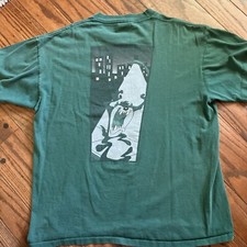 Vintage 90s Taz Looney Tunes Warner Bros USA T-Shirt L Green City Spotlight