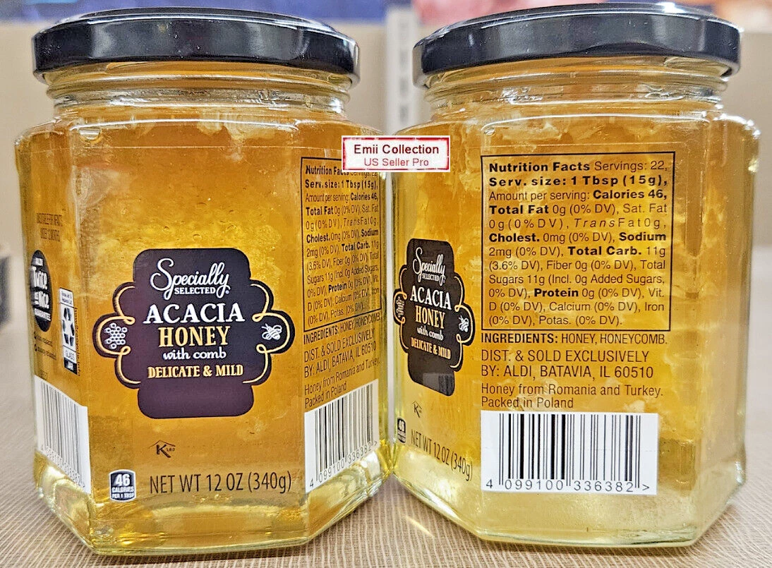 アルマダ　honeyさま専用 Specially Selected Acacia Honey with comb Delicate & Mild 12oz