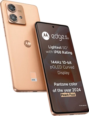 MOTOROLA Edge 40 Neo 5G Peach 128GB 8GB RAM 6.55" 50MP Unlocked Global Version. - Picture 1 of 13