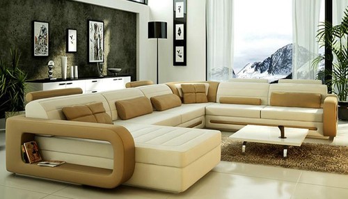 Modern Ecksofa Couch Polster Leder Design Sofa Garnitur Wohnlandschaft  StuttC - Bild 1 von 12