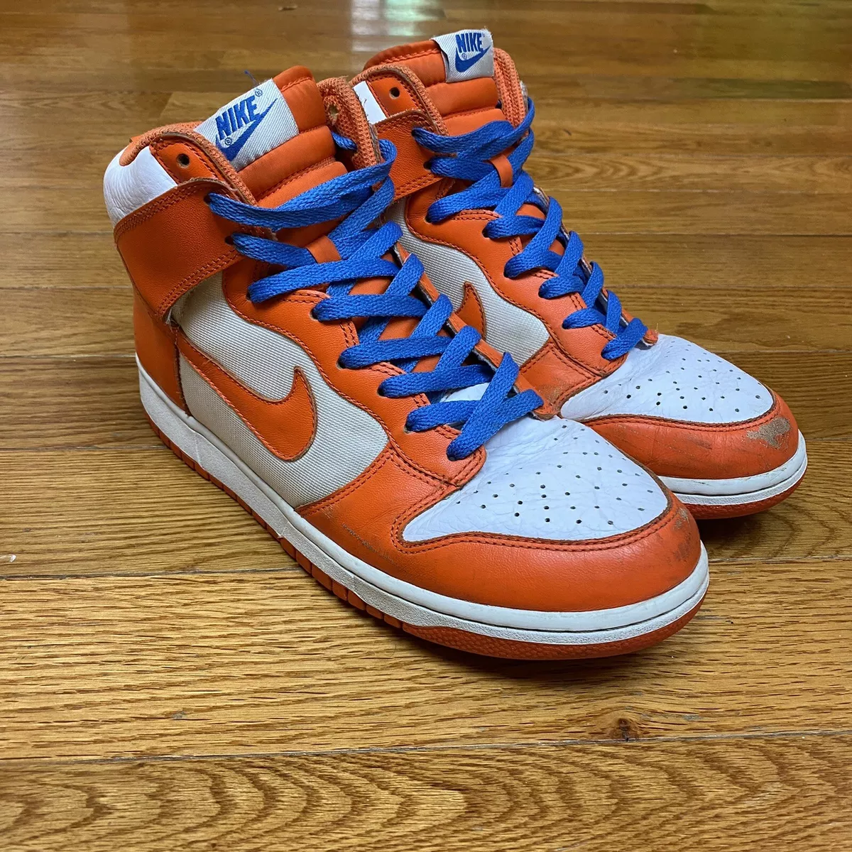 2009 Nike Dunk High Syracuse White Orange Blaze Varsity Blue 10US