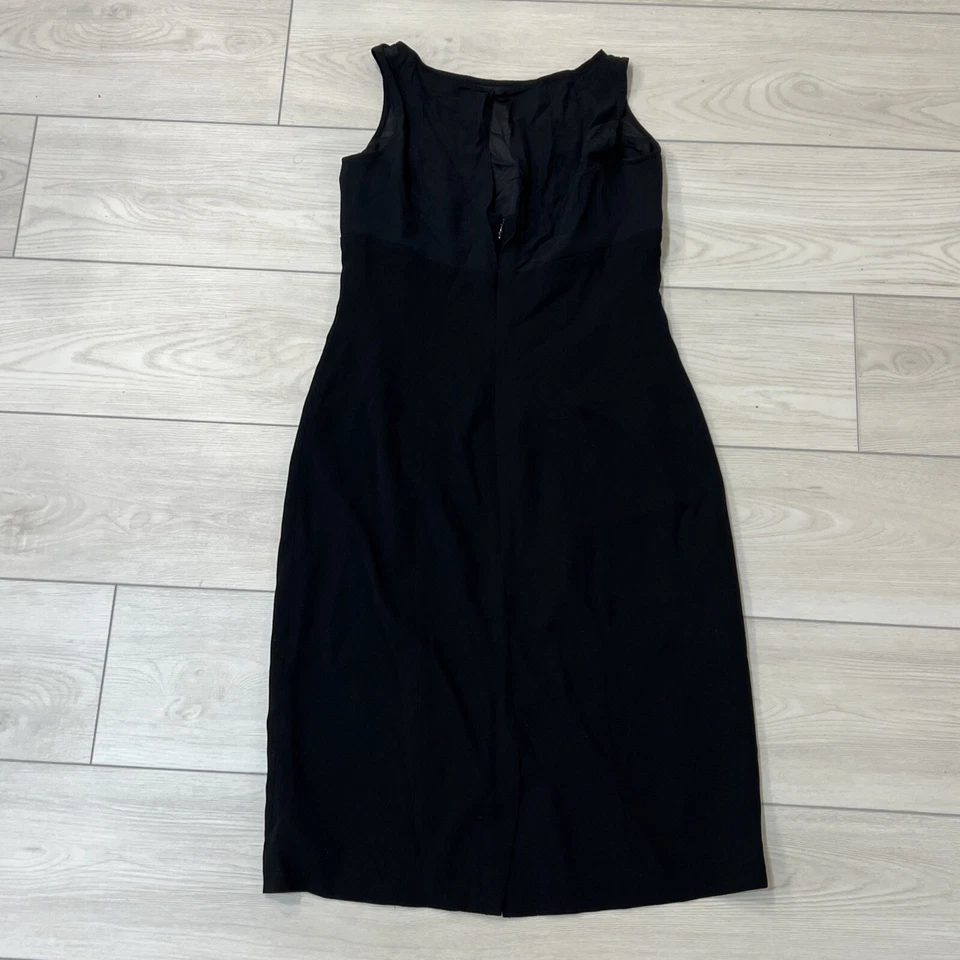 Vestido de cóctel LAUREN RALPH LAUREN mezcla de seda negro transparente talla 4 Foto 4 de 4