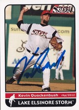 KEVIN QUACKENBUSH SIGNED AUTO'D 2012 LAKE ELSINORE STORM CARD 20 PADRES DODGERS