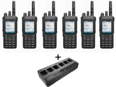 Motorola R7 Premium Handfunkgeräte Set 6x + 6-Fach-Ladegerät PMPN4289