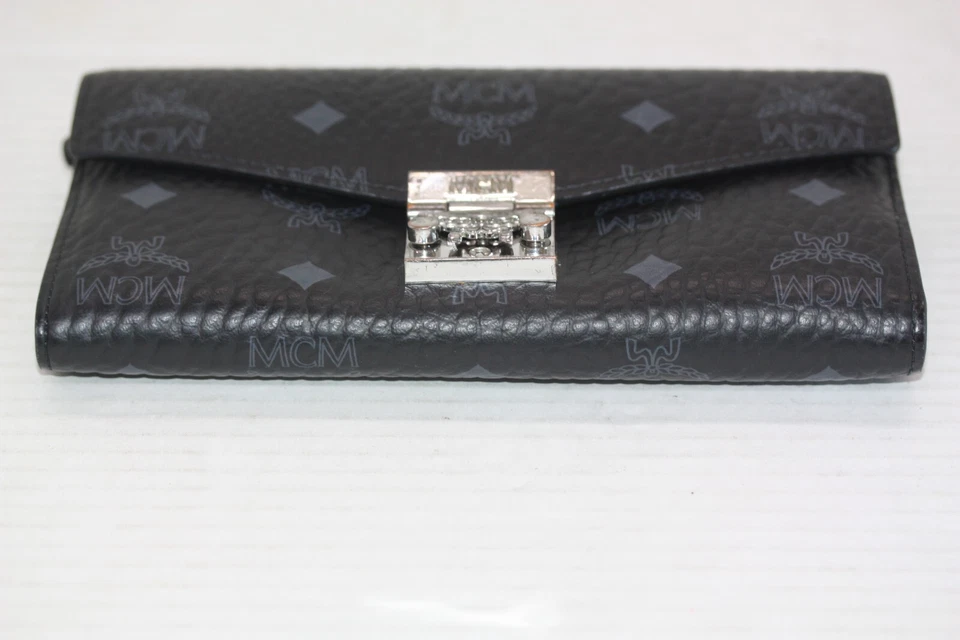 MCM Black Visetos Coated Canvas Flap Envelope Wallet **READ BELOW** - Image 3 of 4