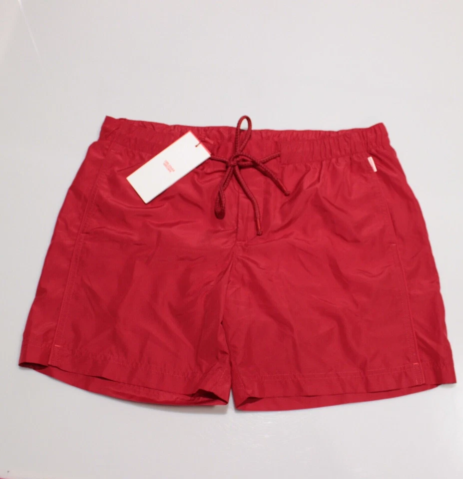 Traje de baño Orlebar marrón nuevo con etiquetas talla 36 EE. UU. en rojo liso 100 % poliéster Bulldog Foto 2 de 4