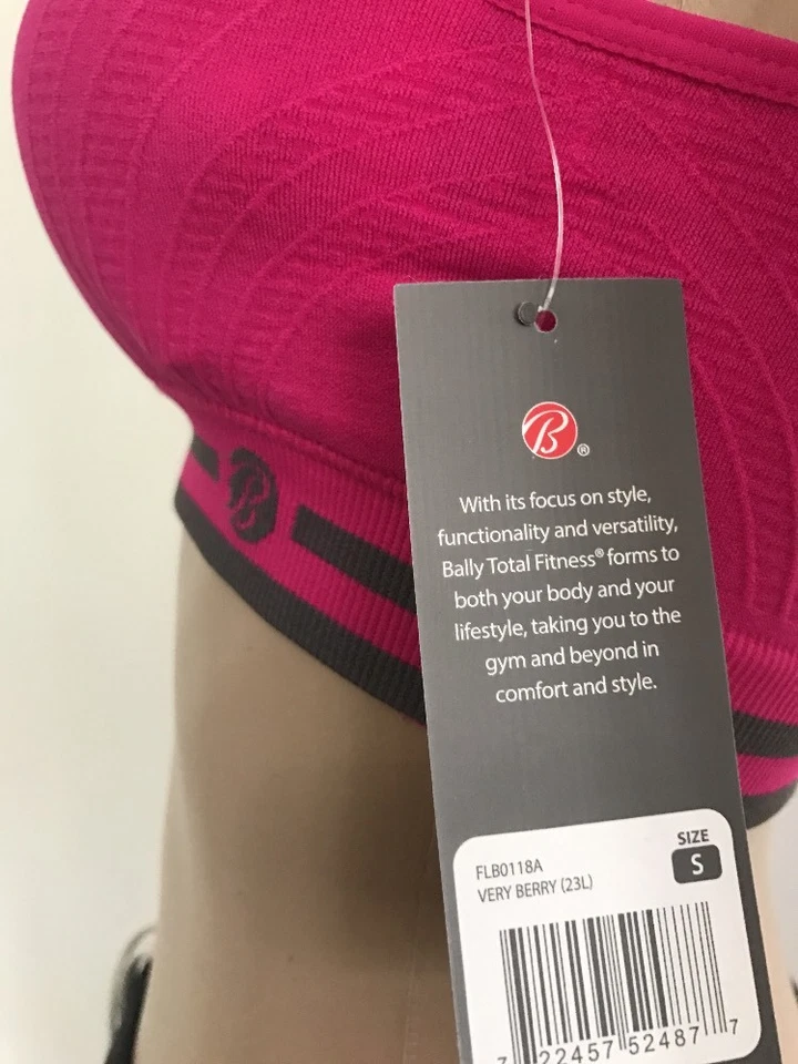 Sujetador deportivo Bally Total Fitness para mujer ROSA espalda deportiva sin costuras pequeño M y XL NUEVO CON ETIQUETAS Foto 4 de 4