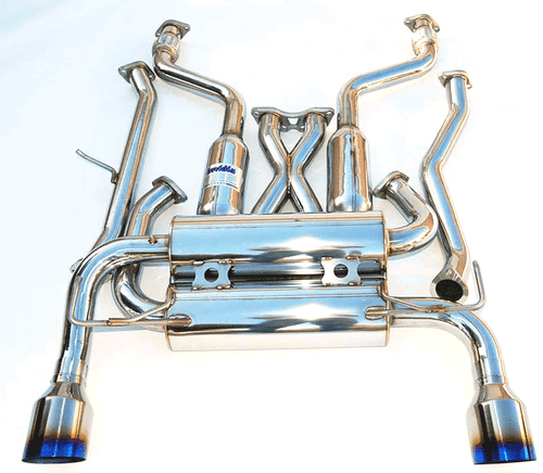 Invidia HS09IFXGID for 09+ FX35 2/4WD Gemini Rolled Titanium Tip Catback Exhaust - Picture 3 of 7