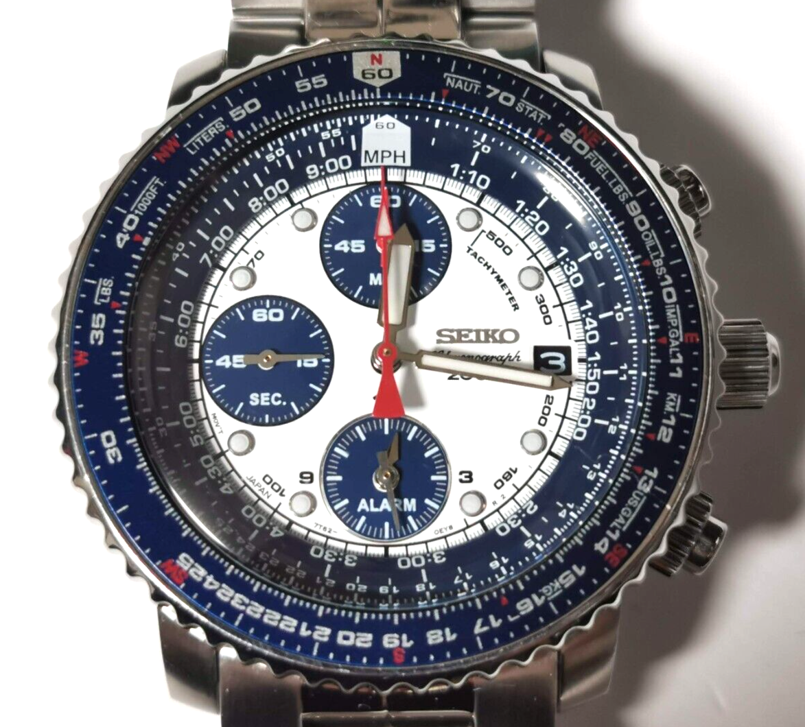 Seiko Flightmaster White Men's Watch - SNA413 for sale Seiko Flightmaster White Men's Watch - SNA413 for sale
