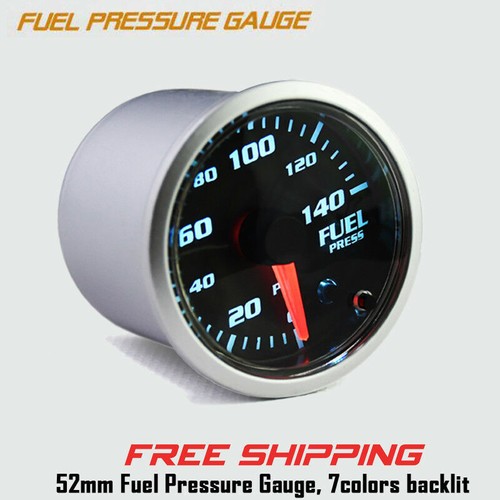 Manómetro de presión de combustible de 2" 52 mm manómetro de aluminio 0-140 PSI 10-15V humo - Imagen 6 de 8