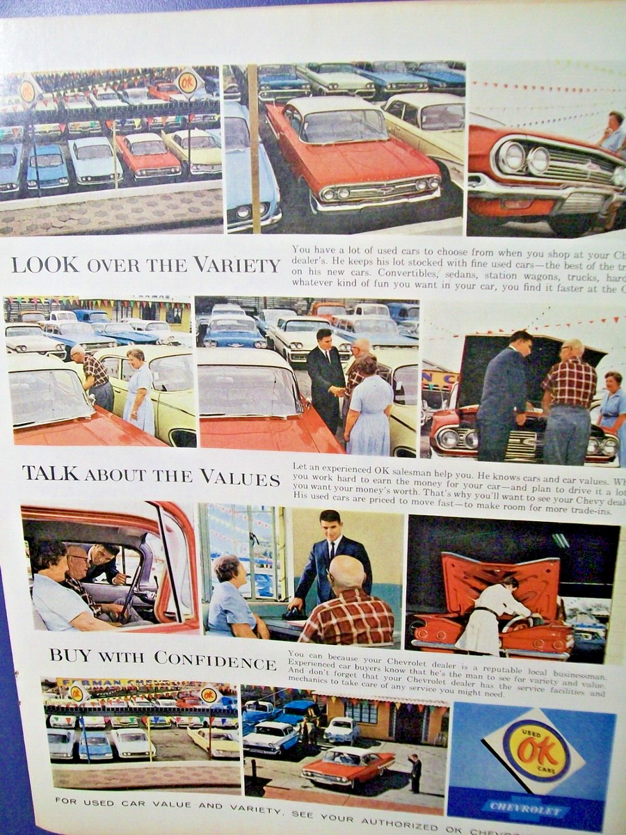 1960 Chevy large-mag 1961 OK Used Cars car ad -&ldquo;Look over the 