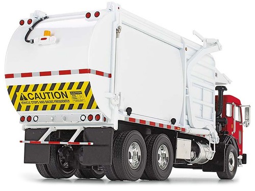 PETERBILT 520 FRONT LOAD GARBAGE TRUCK & BIN RED & WHITE 1/34 FIRST GEAR 10-4335 - Picture 2 of 2