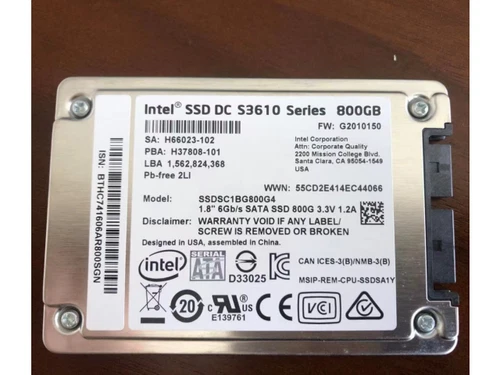 SSDSC1BG800G4 Intel DC S3610 800GB SSD 1.8in SATA. | REF