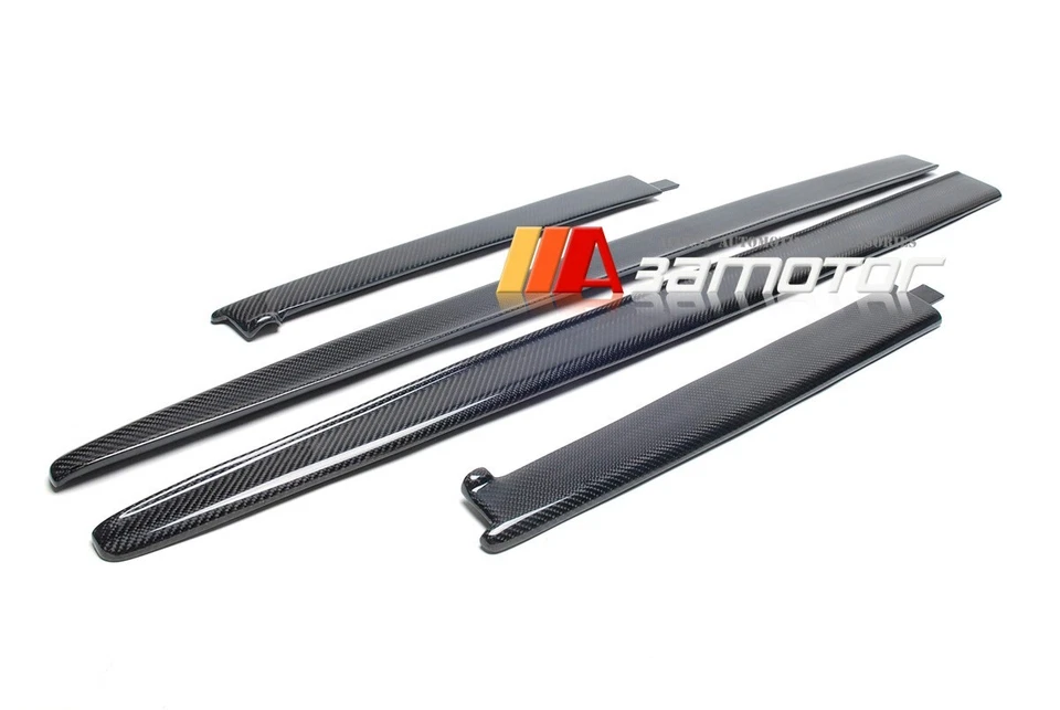 Carbon Fiber MP Side Skirt Extensions Set fits 2012-18 BMW F30 3-Series M Sport - Image 2 of 4